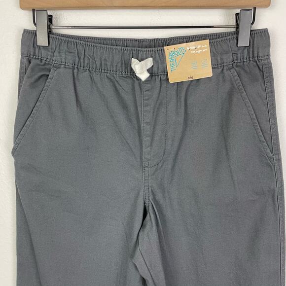 ThereAbouts NWT 10/12 Husky Gray Twill Pull On Flex Jogger Pants - Picture 2 of 9